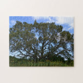 Big Oak Tree Meadow en Zonnebloemen Puzzel Legpuzzel (Horizontaal)