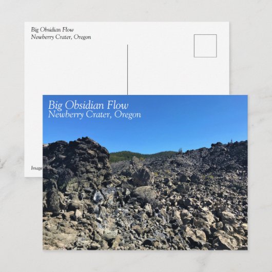 Big Obsidian Flow, Oregon Briefkaart (Voorkant / Achterkant)