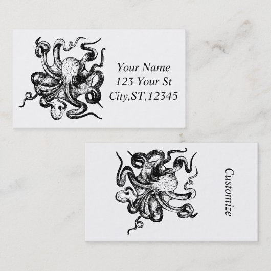 Big octopus Thunder_Cove Visitekaartje (Voorkant / Achterkant)