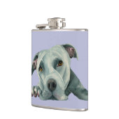 Big Ol' Head - Pit Bull Dog Waterverf Schilderen Heupfles (Links)