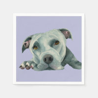 Big Ol' Head - Pit Bull Dog Waterverf Schilderen