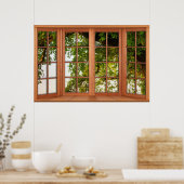 Big Old Country Oak Tree Fake Window Illusion Poster (Keuken)