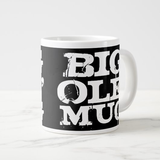Big Ole' Mok, Giant Jumbo Coffee Mok, zwart-wit Grote Koffiekop (Voorkant rechts)