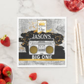 BIG ONE 1st Birthday Boombox Napkins Servet (Insitu)