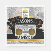 BIG ONE 1st Birthday Boombox Napkins Servet (Voorkant)