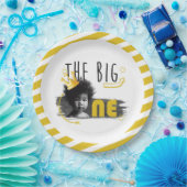 BIG ONE Afro-Amerikaanse Baby Boy Papieren Bordje (Feest)