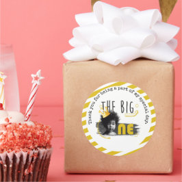 BIG ONE Baby Boy Verjaardag Dank u Ronde Sticker