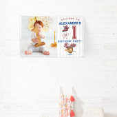 Big One Baseball Rookie Eerste Verjaardag Welkom Spandoek (Insitu)