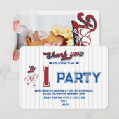 Big One Baseball Rookie van het jaar Eerste Verjaa Bedankkaart (Voorkant / Achterkant)