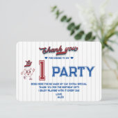 Big One Baseball Rookie van het jaar Eerste Verjaa Bedankkaart (Staand voorkant)