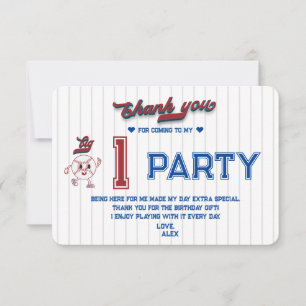 Big One Baseball Rookie van het jaar Eerste Verjaa Bedankkaart