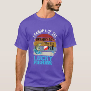 Big One Birthday Theme Fishing Grandma Of Birt T-shirt