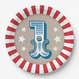 Big One Circus Carnaval Verjaardagsfeest Papieren Bordje