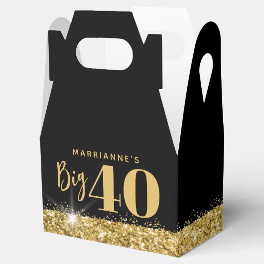 Big One Custom Age Black Gold-gepersonaliseerd Bedankdoosjes (Geopend)