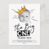Big One Eerste Verjaardag Foto Dank u Briefkaart (Voorkant)