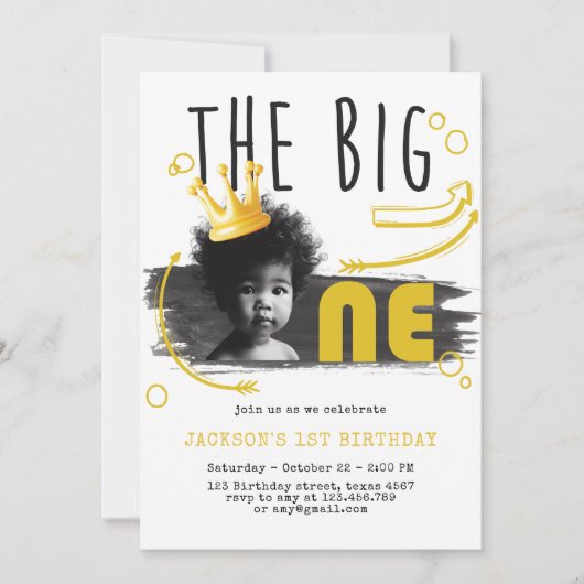 BIG ONE Eerste Verjaardag Foto Kaart (Voorkant)