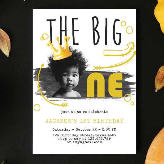 BIG ONE Eerste Verjaardag Foto Kaart