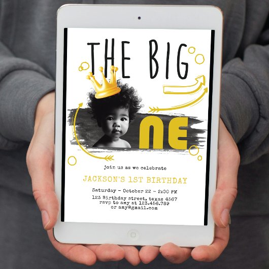 BIG ONE Eerste Verjaardag Foto Kaart