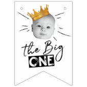 Big One Eerste Verjaardag Schattigee Foto Vlaggetjes (Eerste vlag)