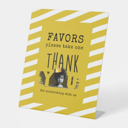 BIG ONE Eerste Verjaardag Tafel Tekens Reclamebord Met Voetstuk (Voorkant)