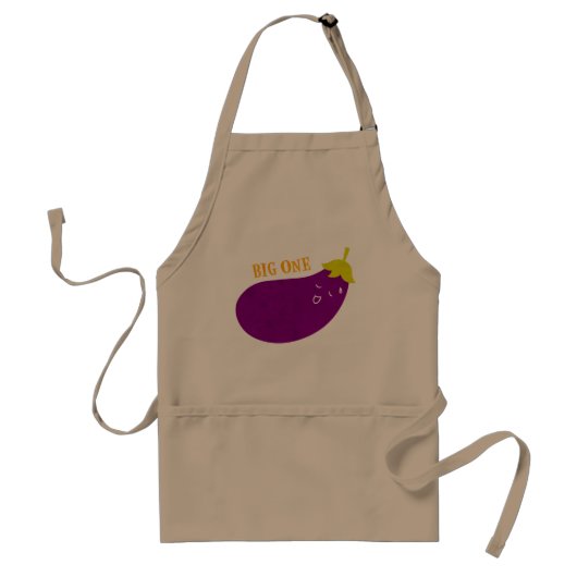 Big One Eggplant Doodle Art Apron Standaard Schort (Voorkant)