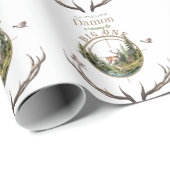 Big One Hunting First Birthday Cadeaupapier (Rol Hoek)