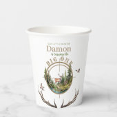 Big One Hunting First Birthday Papieren Bekers (Achterkant)