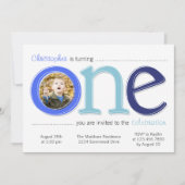 Big One met Photo Cutout Birthday Card - blauw Kaart (Voorkant)