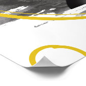 BIG ONE mijlpaal grafiek Zwart Wit Geel Poster (Hoek)