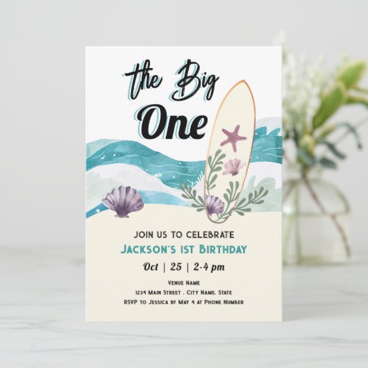 Big One Surfen 1e Kaart (Staand voorkant)