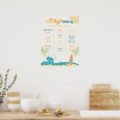 Big One Surfen Mijlpaal Poster (Keuken)