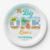 Big One surfen strand zomer verjaardag servies Papieren Bordje (Voorkant)
