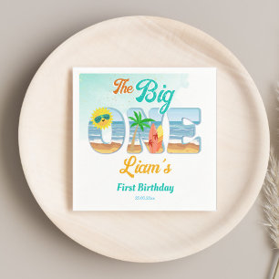 Big One surfen strand zomer verjaardag servies Servet