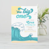 Big One Surfing Invitation | Uitnodiging voor Big  (Staand voorkant)