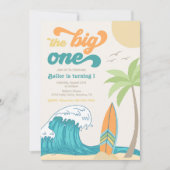 Big One Surfing Invitation | Uitnodiging voor Big  (Voorkant)