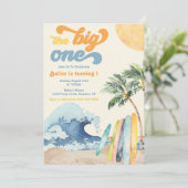 Big One Surfing Invitation | Uitnodiging voor Big (Staand voorkant)