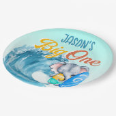 Big One surfstrand 1e verjaardagsfeestje olifant Papieren Bordje (Gekanteld)