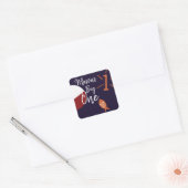 Big One Vist 1e verjaardag Vierkante Sticker (Envelop)