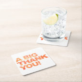 Big Oranje Dank je Kartonnen Onderzetters (Insitu)