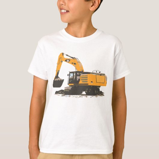 Big Oranje Retro Excavator #3 T-shirt (Voorkant)