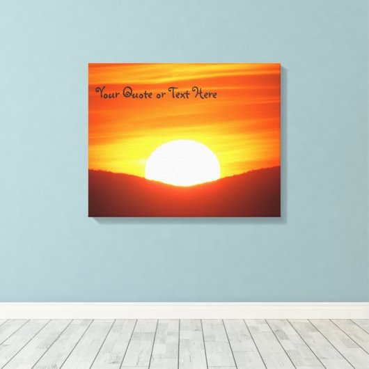 Big Oranje Sunset Canvas Afdruk (Insitu (Houten vloer))