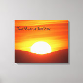 Big Oranje Sunset Canvas Afdruk (Voorkant)