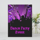 Big Paars Dance Party Event Crowd Rave Kaart (Staand voorkant)