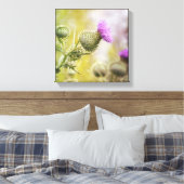 Big Paars Scottish Thistle Wild Flower Foto Canvas Afdruk (Insitu (Slaapkamer))
