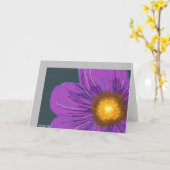 Big Paarse Flower Wenskaart Kaart (Gele Bloem)