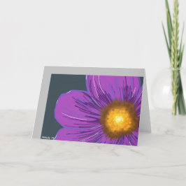 Big Paarse Flower Wenskaart Kaart