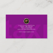 Big Paarse Taxi letters Simple Elegant Taxi Driver Visitekaartje (Achterkant)