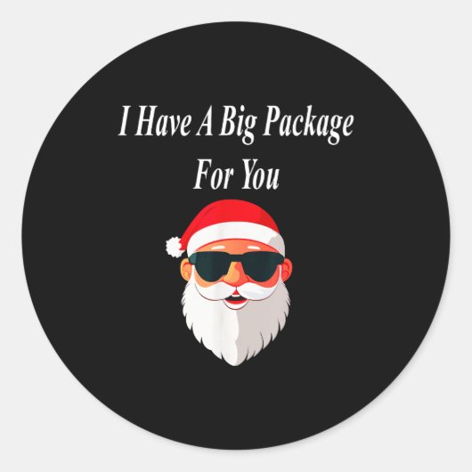 Big Package Christmas Funny Naughty Dirty Raunchy  Ronde Sticker (Voorkant)