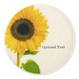 Big Painted Sunflower Rustic Country Chic Custom Keramische Knop