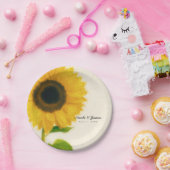 Big Painted Zonnebloem Rustieke Country Party Papieren Bordje (Feest)